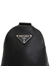 Triangle Large Leather Cross Bag Black - PRADA - BALAAN 10