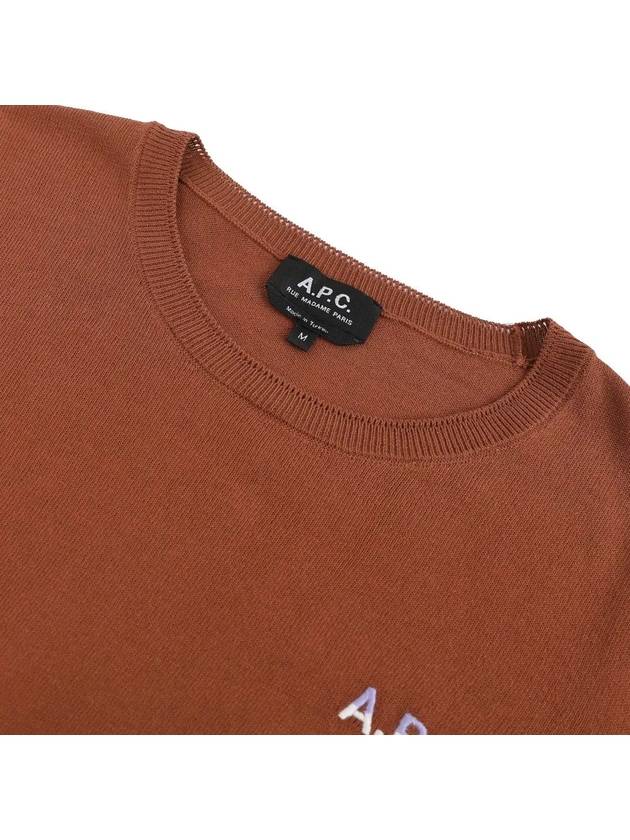 Embroidered Logo Knit Top Brown - A.P.C. - BALAAN 4