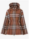 Check Hooded Jacket Dark Birch Brown - BURBERRY - BALAAN 2