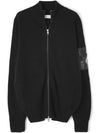 9B00012 M1241 999 Logo Patch Knit Zipup Jacket Black Men's Jacket TLS - MONCLER - BALAAN 1