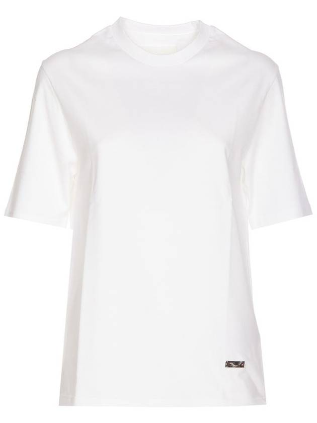 Crew Neck Cotton Short Sleeve T-shirt White - JIL SANDER - BALAAN 2