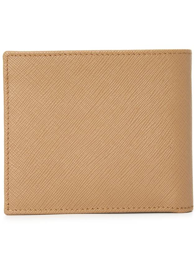 Triangle Logo Saffiano Half Wallet Caramel - PRADA - BALAAN 3