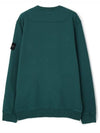 Brushed Cotton Fleece Garment Dyed Crewneck Sweatshirt Dark Teal Green - STONE ISLAND - BALAAN 3