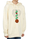 JW Anderson Flower Fleece Jersey Hooded Top Beige - MONCLER - BALAAN.