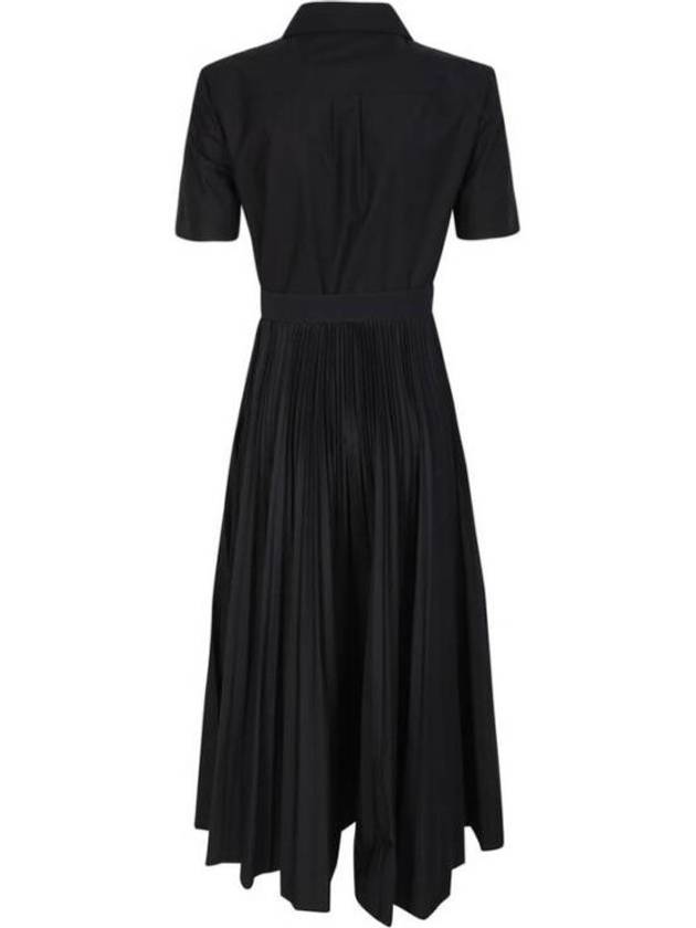 Poplin Pleated Shirt Long Dress Black - TORY BURCH - BALAAN 3