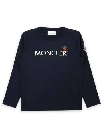 Kids Lettering Logo Printing Long Sleeve Navy 8D00004 89AFV 778 8 10A 271980 1053819 - MONCLER - BALAAN 1