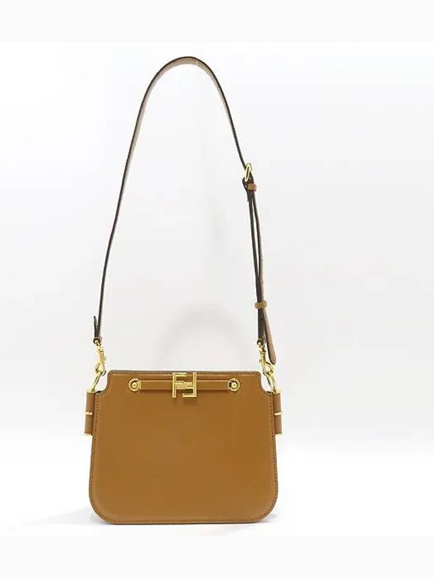 8BT349 Brown color touch gold metal cross bag - FENDI - BALAAN 4