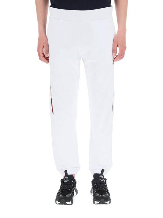 Tricolor Logo Sweat Track Pants White - MONCLER - BALAAN.