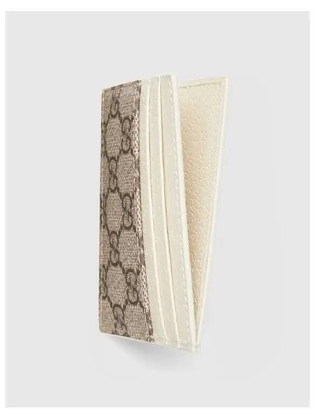 GG Detail Supreme Canvas Card Wallet Beige Ivory - GUCCI - BALAAN 3