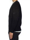 Men's Lens Wappen Lambswool Cardigan Black - CP COMPANY - BALAAN 5