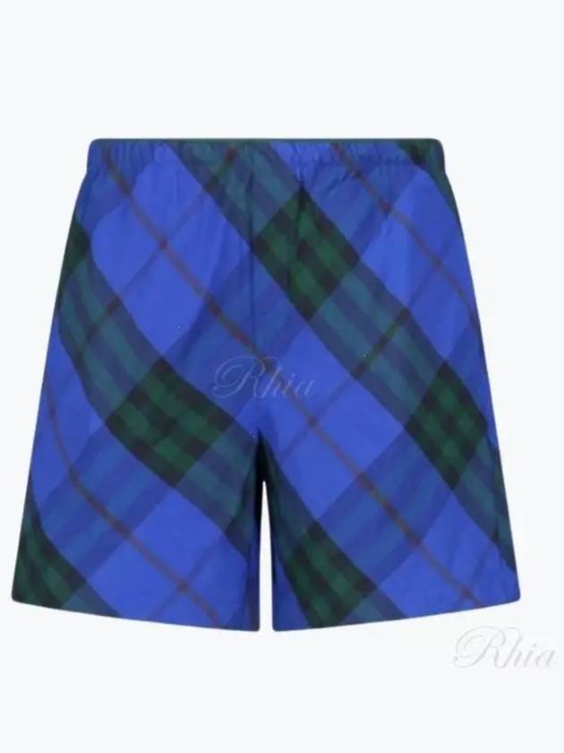 Check Twill Swim Shorts Blue - BURBERRY - BALAAN 2