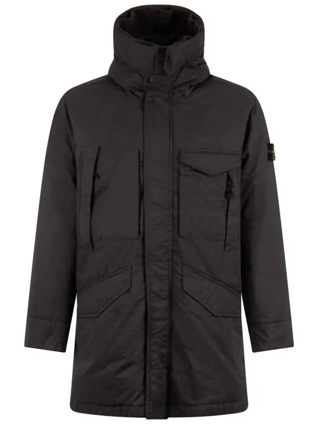 Opaque Nyoln Twill Down Parka Black - STONE ISLAND - BALAAN 3