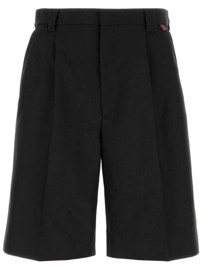 Web Wool Blend Shorts Black - GUCCI - BALAAN 2