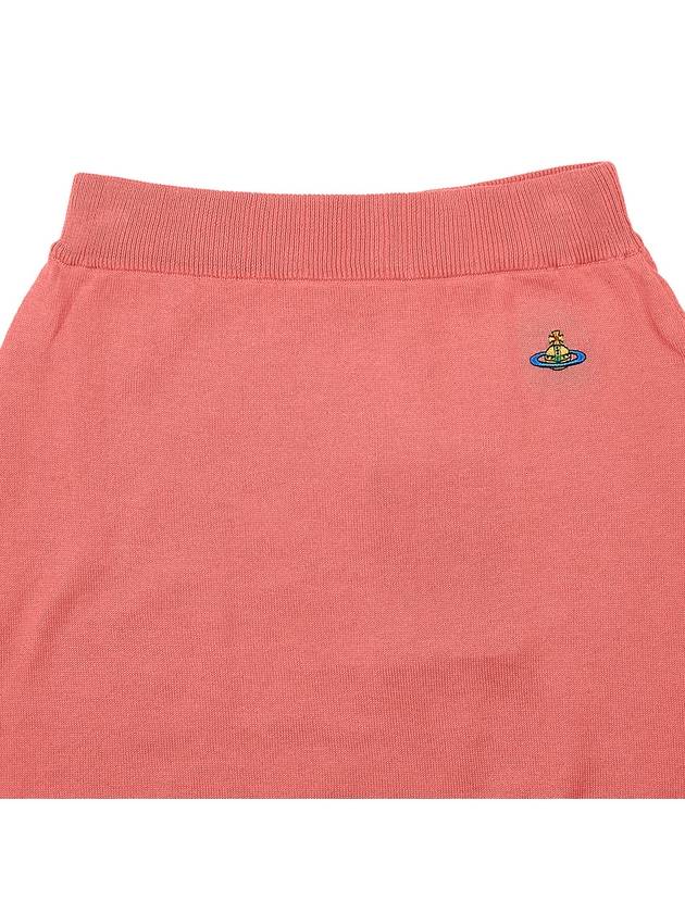 Women's ORB Logo Knit Bea Mini H Line Skirt Pink - VIVIENNE WESTWOOD - BALAAN 4