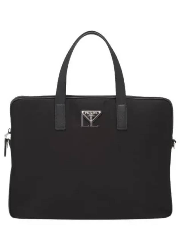 Men's Triangle Logo Briefcase Black - PRADA - BALAAN 2