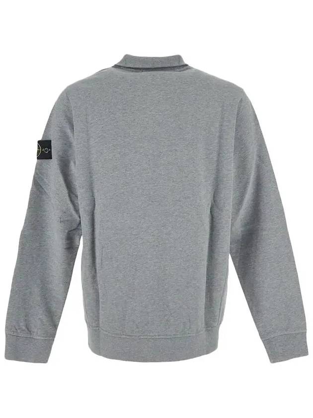 Logo Half Zipper Sweatshirt Dust Grey Melange - STONE ISLAND - BALAAN 4