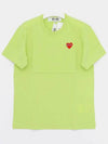 P1T2722 GREEN Red Heart Short Sleeve T Shirt - COMME DES GARCONS - BALAAN 1