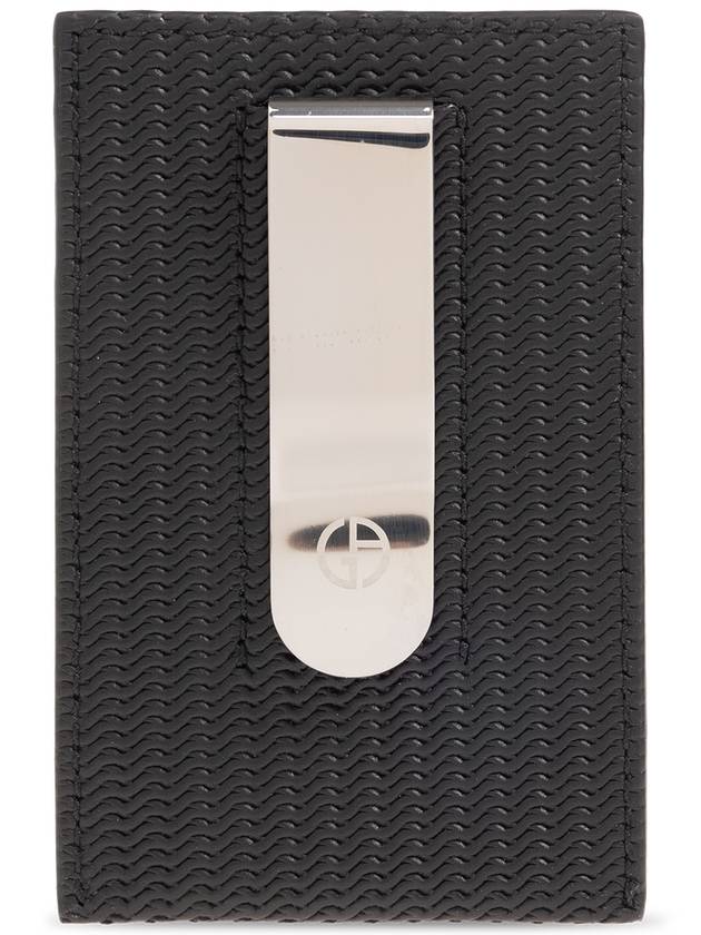 Giorgio Armani Card Case With Note Clip, Men's, Black - GIORGIO ARMANI - BALAAN 2