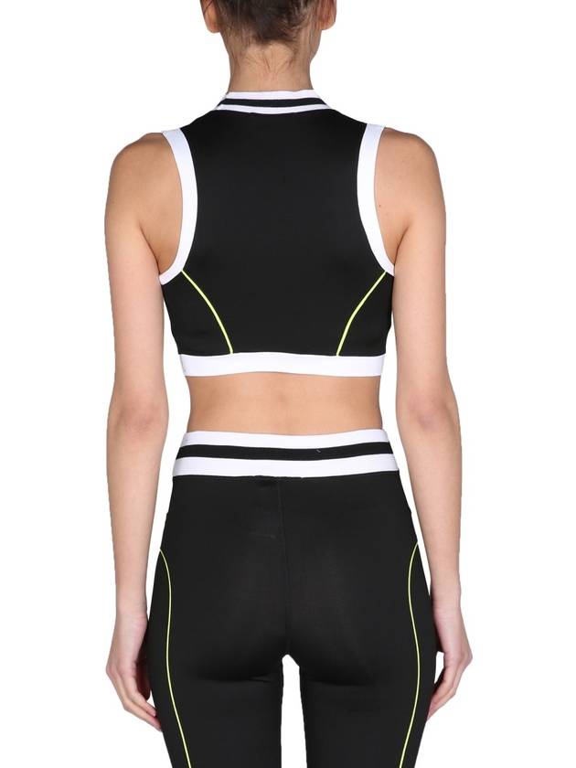 Logo Sports Bra Black - MSGM - BALAAN 4