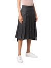 Super 120S Twill Below Knee Pleated Skirt Dark Grey - THOM BROWNE - BALAAN 4