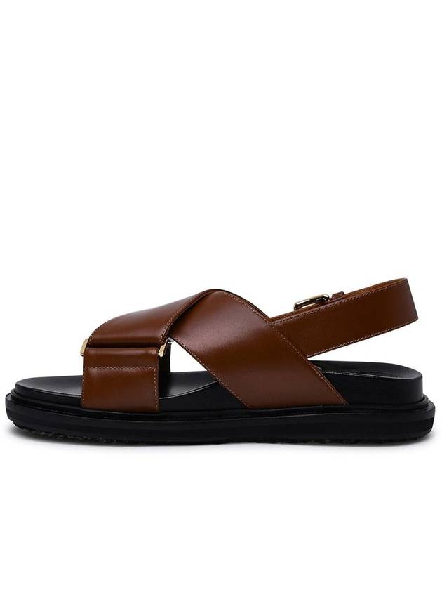 Fussbett Leather Sandals Brown - MARNI - BALAAN 4