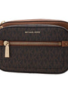 Jet Set Logo Leather Cross Bag Brown - MICHAEL KORS - BALAAN 7