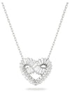 Matrix Heart Pendant Necklace Silver - SWAROVSKI - BALAAN 3