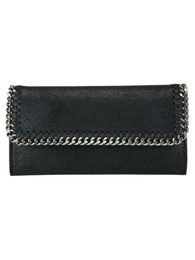 silver Falabella Continental long wallet black - STELLA MCCARTNEY - BALAAN 1