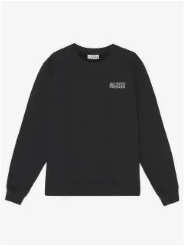 Embroidered Logo Cotton Sweatshirt Black - GANNI - BALAAN 2