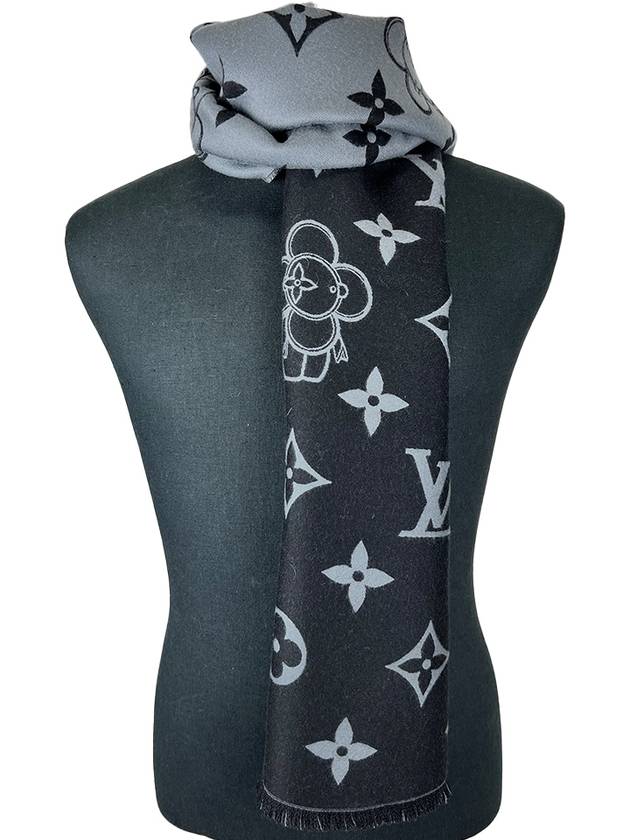 Essential Monogram Wool Scarf Black - LOUIS VUITTON - BALAAN 7