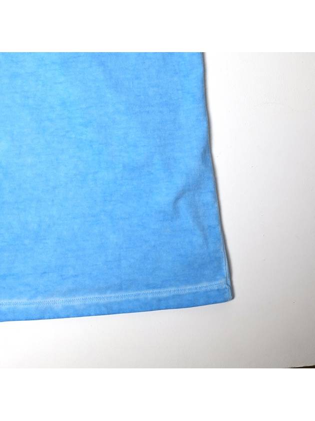 piece-dyed short sleeve t-shirt blue - CP COMPANY - BALAAN.