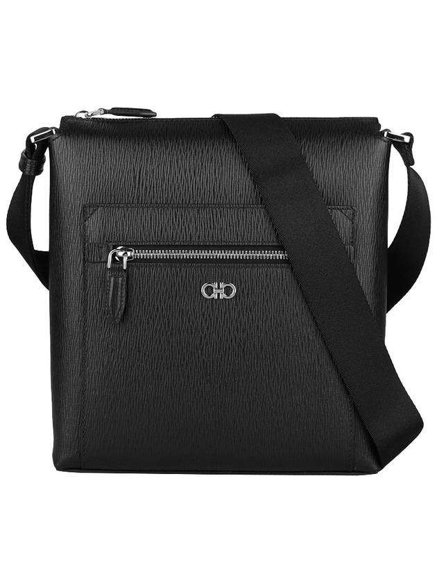 Men's Gancini Cross Bag Black - SALVATORE FERRAGAMO - BALAAN 3