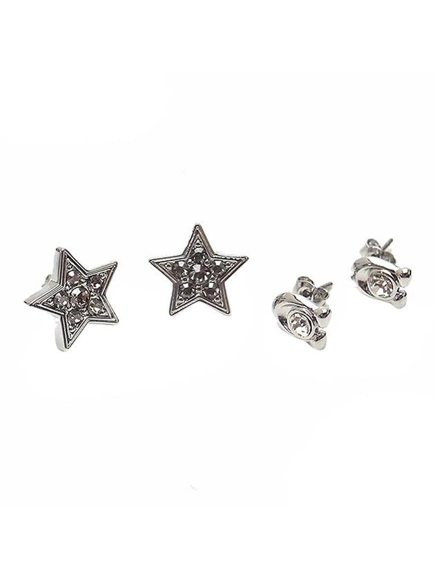 Signature And Pave Star Stud Earrings Silver - COACH - BALAAN 1