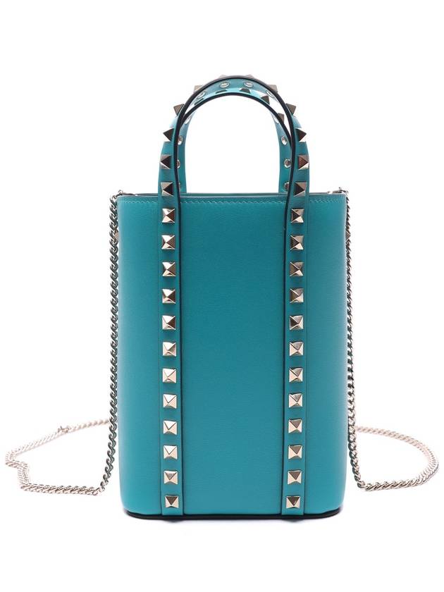 Rockstud Chain Mini Tote Bag Green - VALENTINO - BALAAN 3