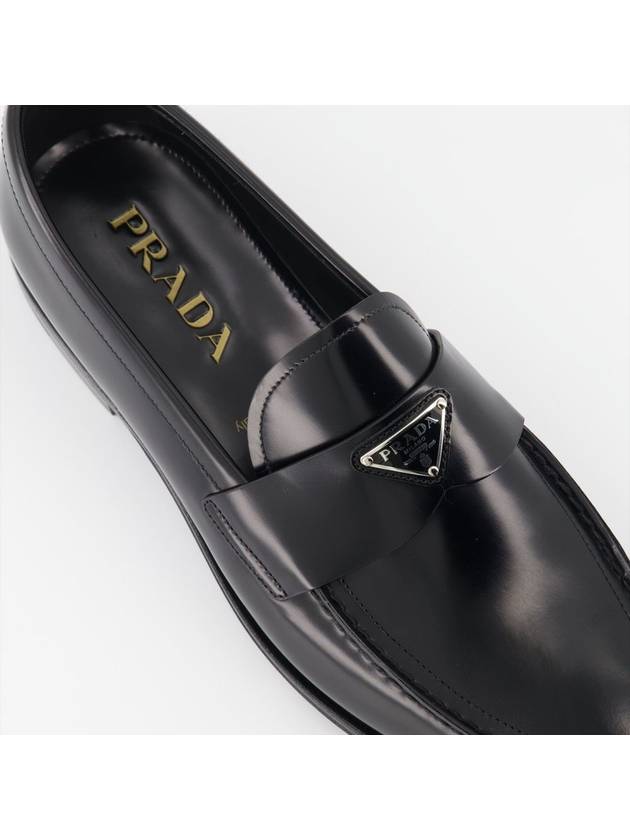 Brushed Leather Loafers Black - PRADA - BALAAN 6