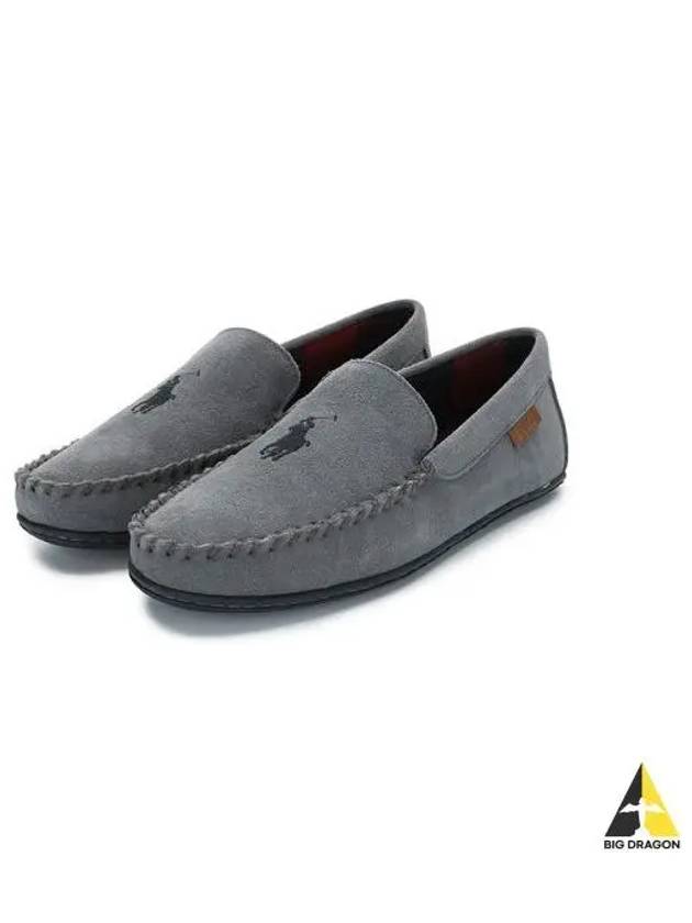 Ralph Lauren COLLINS Pony Suede Loafer Charcoal 15RF103850 - RALPH LAUREN - BALAAN 1