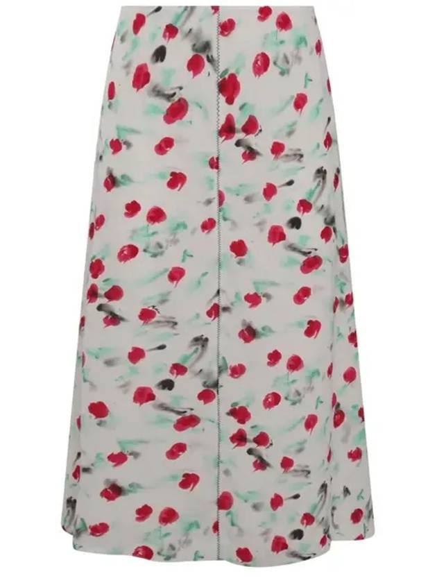 Flower Midi A-Line Skirt White - MARNI - BALAAN 2