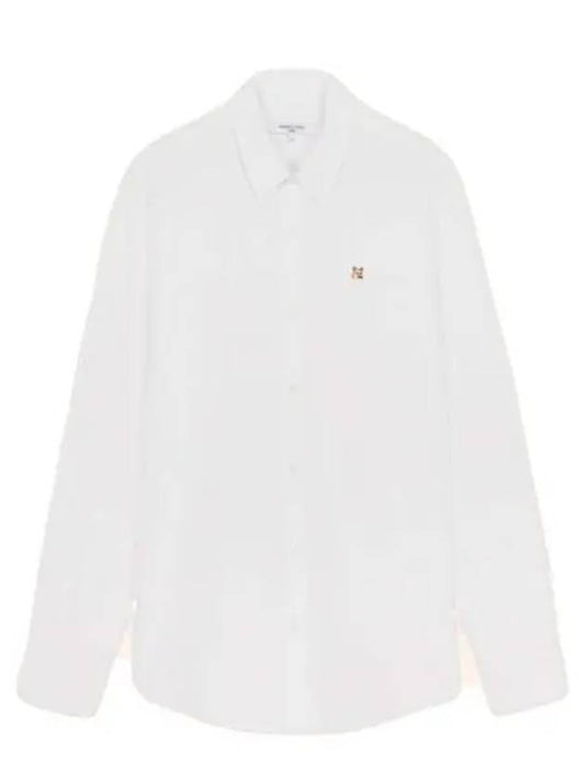 Small Fox Head Patch Classic Long Slevee Shirt White - MAISON KITSUNE - BALAAN 2