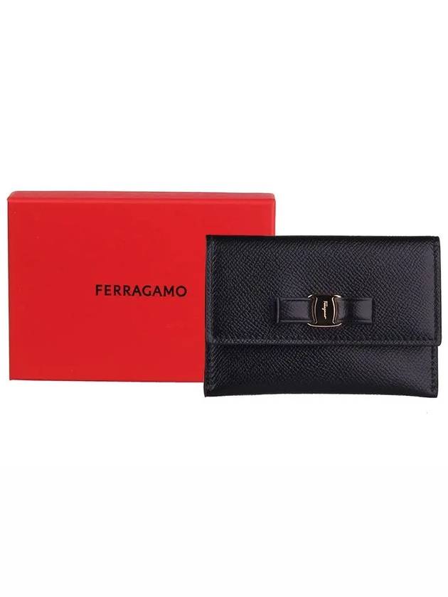 Vara Bow Card Walletr Black - SALVATORE FERRAGAMO - BALAAN 5