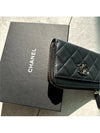 Chanel Lambskin Metal CC Logo Zipper Card Holder Coin Wallet Black - CHANEL - BALAAN 8