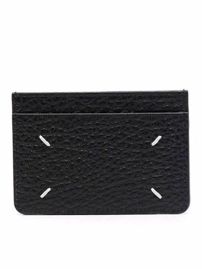 Grain Leather Stitch Card Wallet Black - MAISON MARGIELA - BALAAN 2