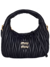 Wander Materasse Nappa Leather Mini Hobo Tote Bag Black - MIU MIU - BALAAN 2