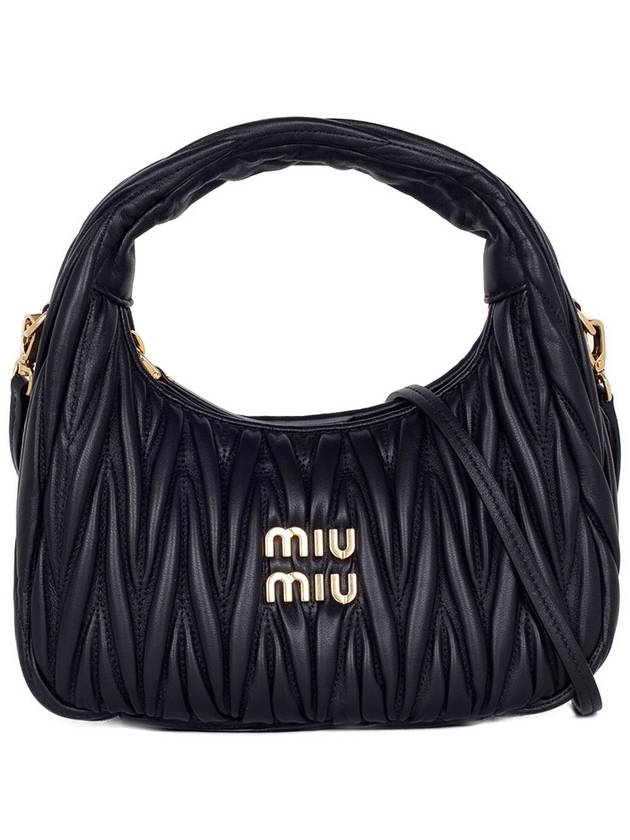 Wander Materasse Nappa Leather Mini Hobo Tote Bag Black - MIU MIU - BALAAN 2