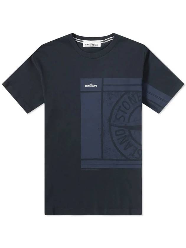 Mosaic Print Short Sleeve T-Shirt Navy - STONE ISLAND - BALAAN 1