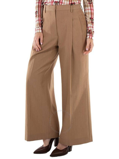 Burberry Ladies Camel Melange Madge Wool Twill Wide Pants, Brand Size 6 (US Size 4) - BURBERRY - BALAAN 2