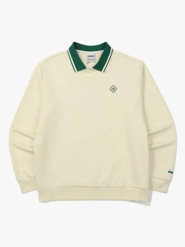 Diadora Forte Collar Sweatshirt IVORY - DIADORA - BALAAN 1