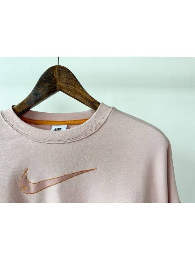 Sportswear Swoosh Fleece Crop Sweatshirt Pink - NIKE - BALAAN 5