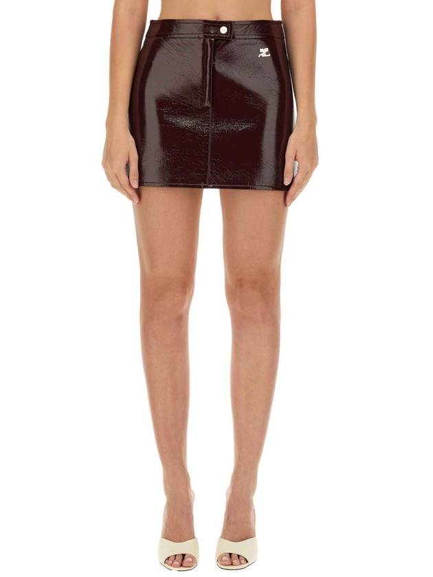 24SS Courrejus Short Skirt PERCJU001VY0014 4010 BURGUNDY - COURREGES - BALAAN 2