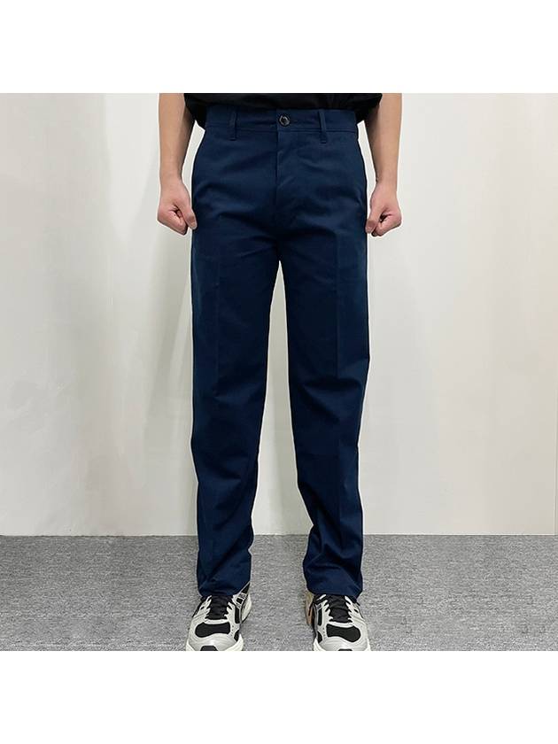 Cotton Chino Straight Pants Blue - AMI - BALAAN 3