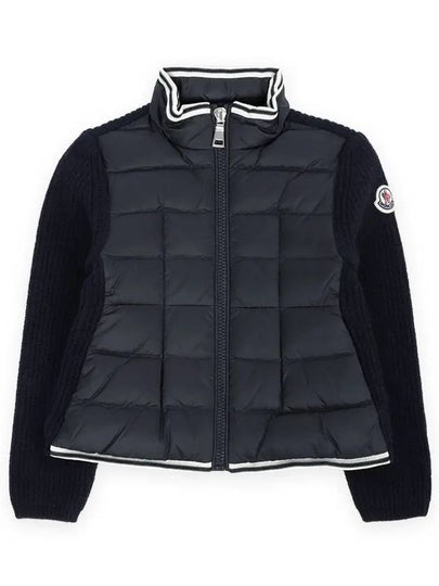 Kids Waffen Patch Knit Mix Jacket Navy 9B00006 M1241 750 8 10A - MONCLER - BALAAN 2